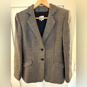 Armani Collezioni Black,White, Maroon Textured Blazer